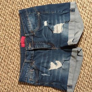 Wax jean shorts